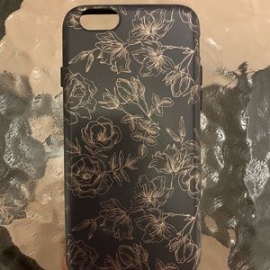 Matte black gold floral Velvet Caviar 6/6s case